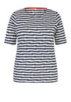 Rabe Curled Stripe T-Shirt, Navy & White
