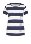 Rabe Stripe Pattern Ribbed T-Shirt, Navy & White