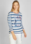 Rabe Striped & Graphic Fine Knit Sweater, Blue Multi