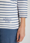 Rabe Striped Fine Knit Sweater, White & Blue
