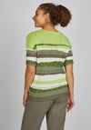 Rabe Striped Knit Short Sleeve Jumper, Green