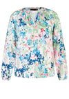 Rabe Floral Notch Neck Top, Pistachio Multi