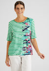 Rabe Striped & Floral Print T-Shirt, Green Multi