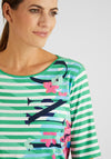 Rabe Striped & Floral Print T-Shirt, Green Multi