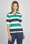 Rabe Colour Block Short Sleeve Polo Shirt, Green Multi