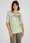 Rabe Palm Tree Striped T-Shirt, Khaki Multi