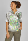 Rabe Palm Tree Striped Polo Shirt, Khaki Multi