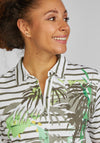 Rabe Palm Tree Striped Polo Shirt, Khaki Multi