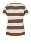 Rabe Ribbed Stripe T-Shirt, Brown & White