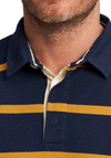 Raging Bull Stripe Rugby Shirt, Navy & Mustard