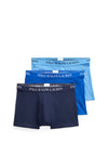 Ralph Lauren 3 Pack Stretch Cotton Trunks, Blue Multi