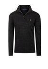 Ralph Lauren Classic Half Zip Sweater, Black Heather