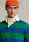 Ralph Lauren Classic Striped Rugby Polo Shirt, Green & Sapphire Star