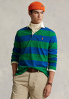 Ralph Lauren Classic Striped Rugby Polo Shirt, Green & Sapphire Star