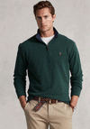Ralph Lauren Estate Rib Classic Half Zip Sweater, Green