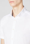 Remus Uomo Ashton Linen Blend Short Sleeve Shirt, White