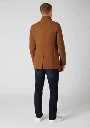 Remus Uomo Jonah Wool-Blend Tailored Coat, Tan