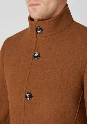 Remus Uomo Jonah Wool-Blend Tailored Coat, Tan