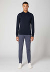 Remus Uomo Long Sleeve Polo Shirt, Navy