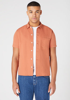 Remus Uomo Paolo Short Sleeve Shirt, Terracotta