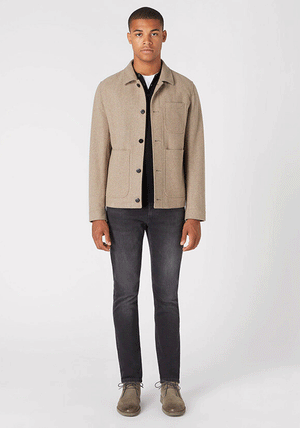 Remus Uomo Scott Wool Overshirt, Beige