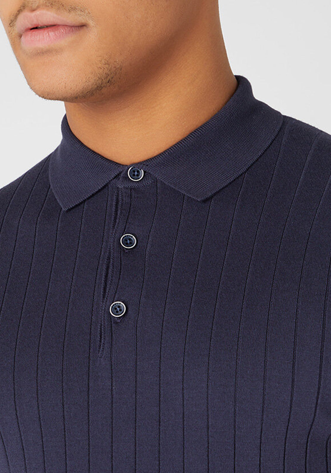 Remus Uomo Slim Fit Fine Knit Polo, Navy