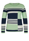 Rabe Block Stripe Sweater, Pistachio Green Multi