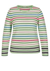 Rabe Multi Colour Stripe Knit Sweater, Pistachio Multi