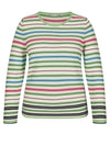 Rabe Multi Colour Stripe Knit Sweater, Pistachio Multi