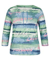 Rabe Drawstring Neck T-Shirt, Pistachio Multi