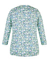 Rabe Floral Button Placket T-Shirt, Pistachio Multi