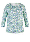 Rabe Floral Button Placket T-Shirt, Pistachio Multi