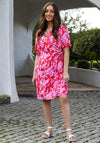 Rant & Rave Amanda Floral Wrap Mini Dress, Red & Pink