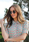 Rant & Rave Blossom Print Midi Shirt Dress, Green Multi