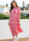 Rant & Rave Blossom Print Midi Shirt Dress, Pink