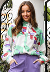Rant & Rave Hazel Artistic Print Shirt, White Multi
