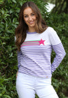 Rant & Rave Elaine Striped Sweater, Lilac Multi