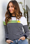 Rant & Rave Elaine Striped Sweater, Navy Multi