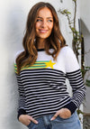 Rant & Rave Elaine Striped Sweater, Navy Multi