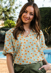 Rant & Rave Darlene Floral Top, Mint