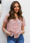 Rant & Rave Fern Floral Top, Pink
