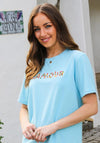 Rant & Rave Lauren Embroidered T-Shirt, Sky Blue