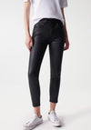 Salsa Glamour Push In Cropped Slim Jeans, Coated Black