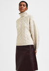 Selected Femme Harper Woven Knit Jumper, Birch