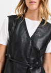 Selected Femme Evelin Leather Midi Dress, Black