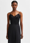 Selected Femme Mandy Lace Trim Vest, Black