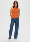 Selected Femme Anna Ribbed Tank Top, Orangeade