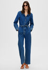 Selected Femme Stefanie Denim Jumpsuit, Medium Blue