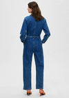 Selected Femme Stefanie Denim Jumpsuit, Medium Blue