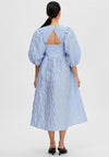 Selected Femme Margot Organza Midi Dress, Blue Heron